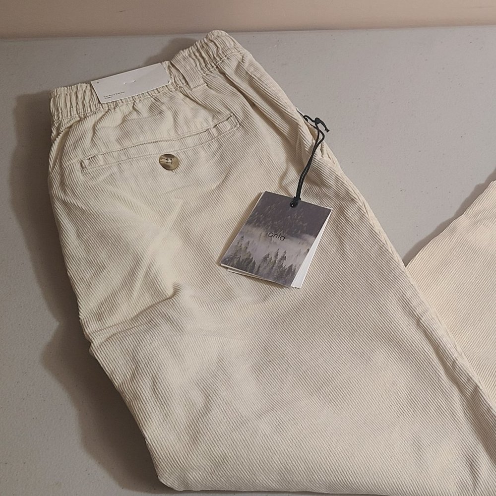SOLD - NWT Onia Beige Corduroy Pants Joggers Men Sz Large / Small MSRP $125